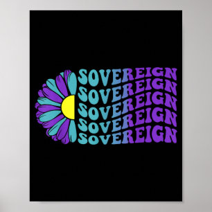 Souveräner Suizidpräventions-Bewusstseinssonnenblu Poster