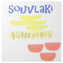 souvlaki art de peinture de nourriture grecque
