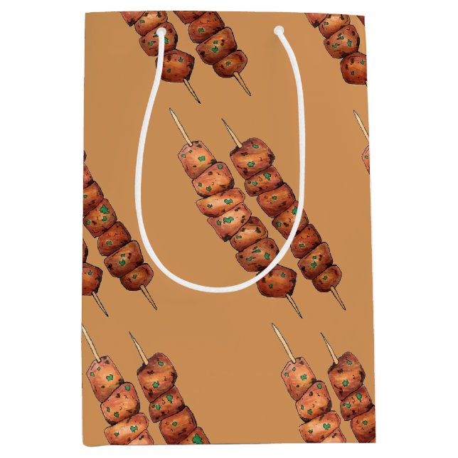 Souvlaki Fleisch Schweinefleisch Skewer Griechisch Mittlere Geschenktüte (Vorderseite)