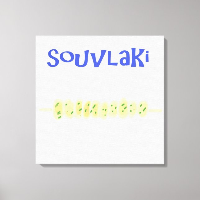 Souvlaki Griechen-Malerei Kunst Leinwanddruck (Vorderseite)
