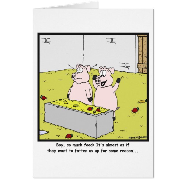 Soviel Nahrung: Schwein-Cartoon (Vorne)