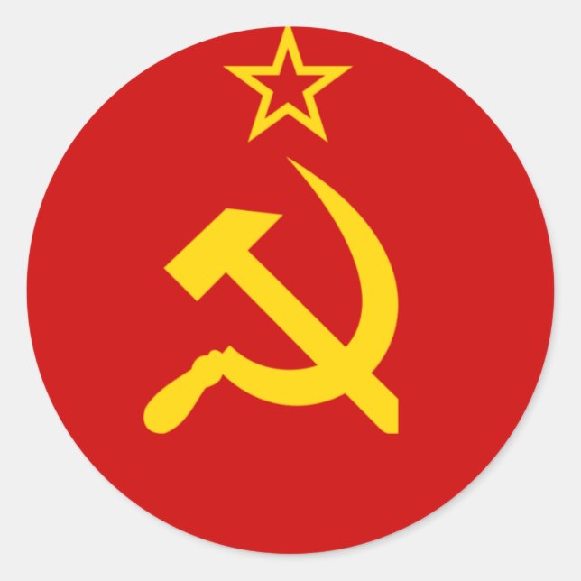 Soviet Union Flag Runder Aufkleber (Vorderseite)