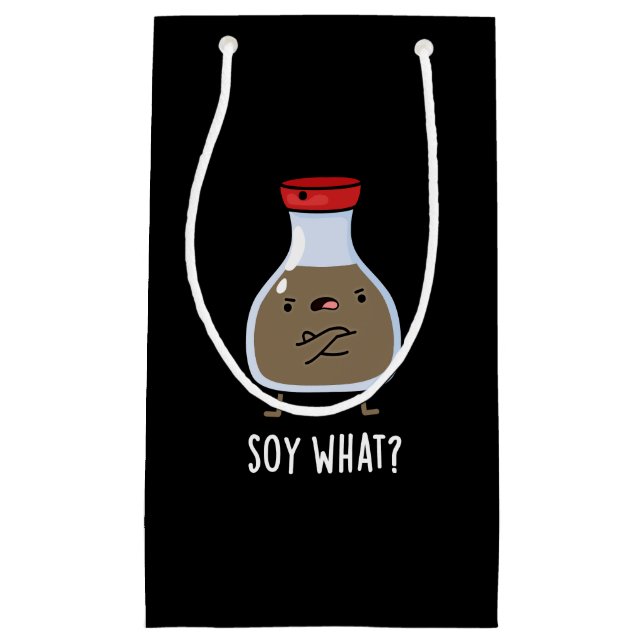 Sowas Funny Soy Sauce Pun Dark BG Kleine Geschenktüte (Vorderseite)