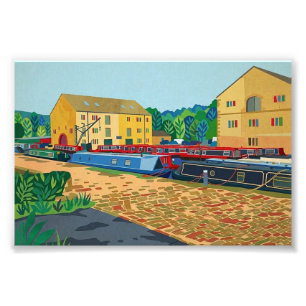 Sowerby Bridge Kanalbassin-Kunst Fotodruck