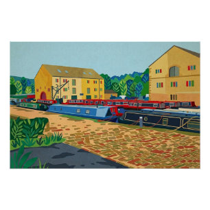 Sowerby Bridge Kanalbassin-Kunst Poster