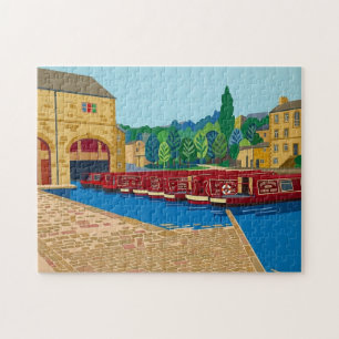 Sowerby Bridge Kanalbassin Matisse-Stil-Kunst