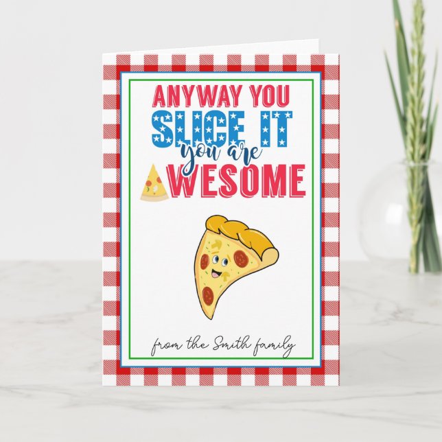 sowieso schneiden Sie es Lehrer schätzen Pizza Karte (Vorderseite)