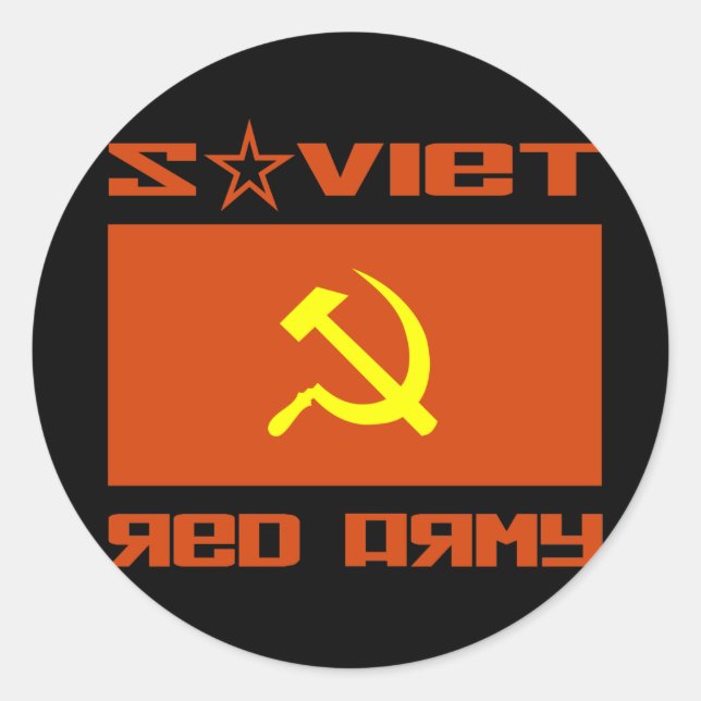 Sowjetarmee Hammer & Sickle Runder Aufkleber (Vorderseite)