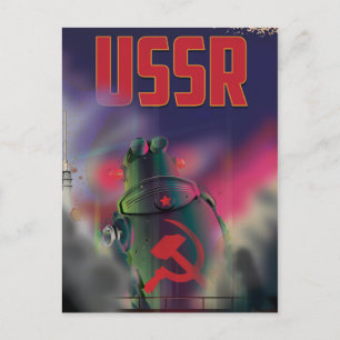 Sowjetisch Sowjets russische Cartoon Reise Poster  Postkarte