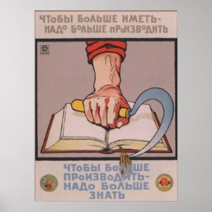 Sowjetische Bildungspropagandaplakat Poster
