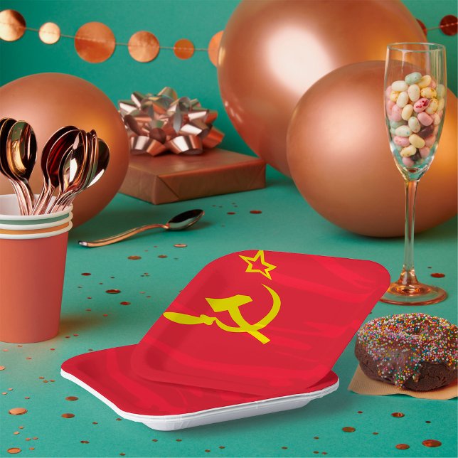 Sowjetische Flagge Pappteller (Von Creator hochgeladen)