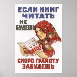 sowjetische Pro Reading Propaganda Poster