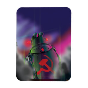 Sowjetische Science Fiction Robot Print. Magnet