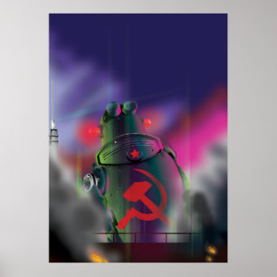 Sowjetische Science Fiction Robot Print. Poster