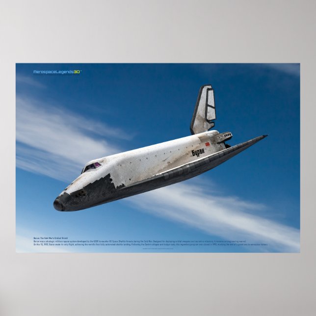 Sowjetischer Buran: Atmosphärenflug Poster (Vorne)
