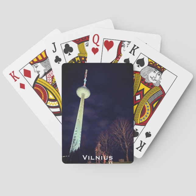 Sowjetischer Fernsehturm - Vilnius, LT  Spielkarten (Rückseite)