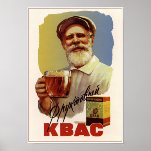 Sowjetischer Frucht-Kwaß UDSSR, der 1959 Poster
