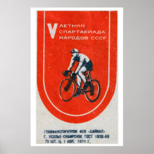 Sowjetischer Radfahrer - Streichholzschachtel-Druc Poster