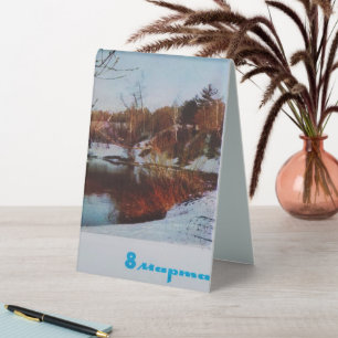 Sowjetisches Frühlingsfest Postcard Glücklich 8 Mä Tischaufsteller