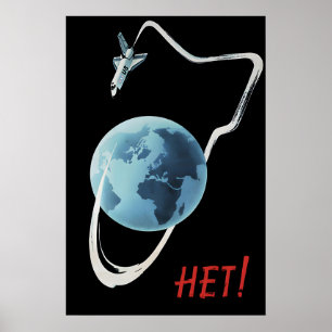 Sowjetisches Plakat Nein zum Krieg im Weltraum
