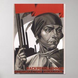 Sowjetisches Plakat zur Gleichberechtigung der Ges