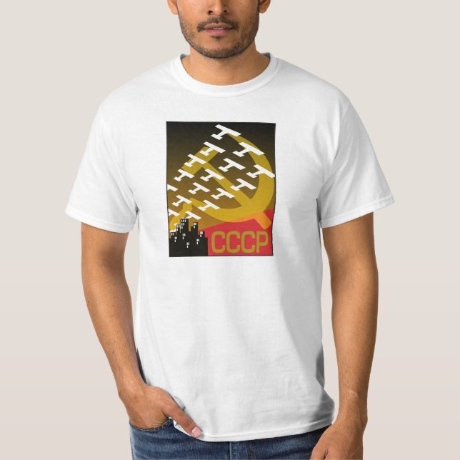 Sowjetisches Propaganda-Plakat T-Shirt (Vorderseite)