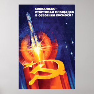 Sowjetisches Propagandaplakat Der Sozialismus ist Poster