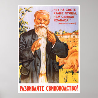 sowjetisches Propagandaposter von Kolkhoz 1955 Poster