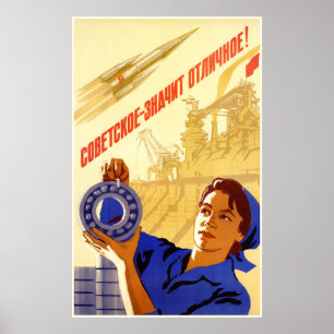 Sowjetisches Raum-Propaganda-Plakat Poster