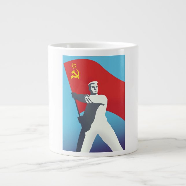 sowjetisches Reiseplakat Jumbo-Tasse (Vorderseite)