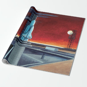 Sowjetisches Space Shuttle Vollmond-Startplatz-Kon Geschenkpapier