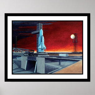 Sowjetisches Space Shuttle Vollmond-Startplatz-Kon Poster