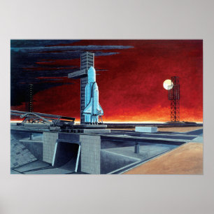 Sowjetisches Space Shuttle Vollmond-Startplatz-Kon Poster