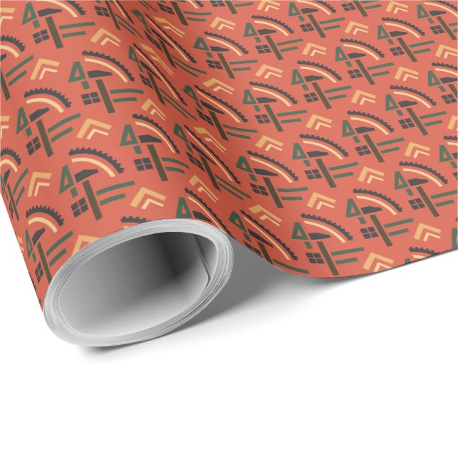 Sowjetkommunistisches Muster: 5 Jahre Plan in 4! Geschenkpapier (Rolleneckpunkt)