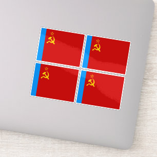 Sowjetrussland-Flagge, UdSSR, CCCP, Kommunismus, L Aufkleber
