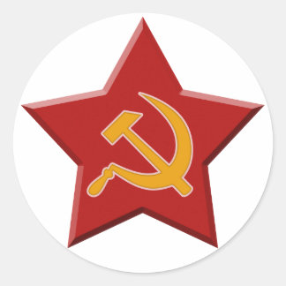 Sowjetstar Hammer Sickle Roter Kommune Runder Aufkleber