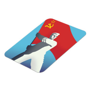 Sowjetunion Arbeiter Vintage-Kunst druck. Magnet