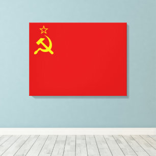 Sowjetunion-Flagge, UdSSR, CCCP, Kommunismus, Leni Leinwanddruck