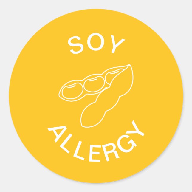 Soy Allergy Alert Runder Aufkleber (Vorderseite)