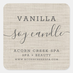 Soy Candle Étiquette   Burlap rustique