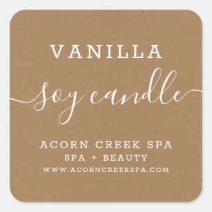 Soy Candle Étiquette   Rustic Kraft