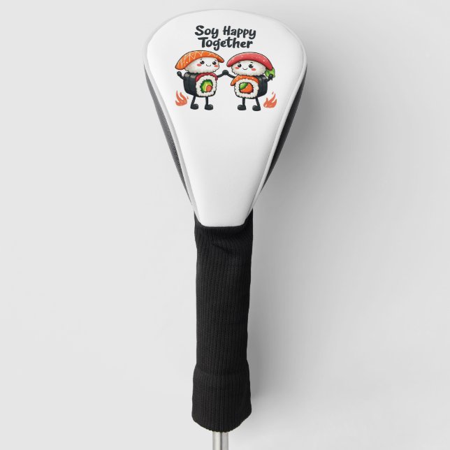 Soy glücklich zusammen Sushi Kawaii japanisches Es Golf Headcover (Vorderseite)