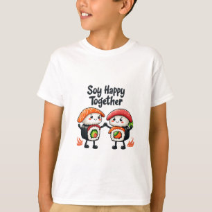 Soy glücklich zusammen Sushi Kawaii japanisches Es T-Shirt