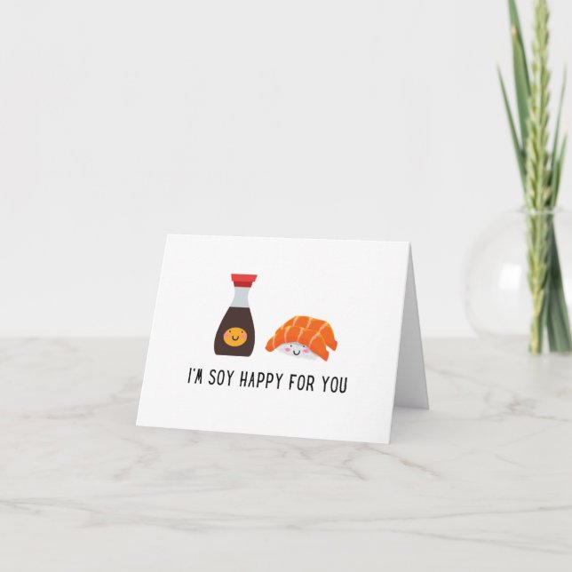 Soy Happy for You - Niedliche Sushi Card Karte (Vorderseite)