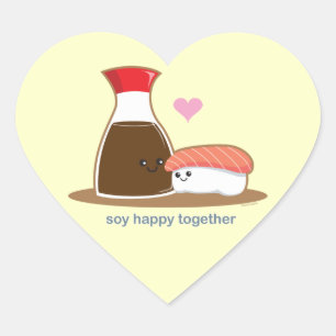 Soy Happy Together Herz-Aufkleber