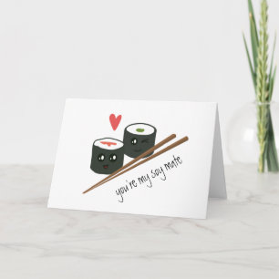 Soy Mate Couple Kawaii Sushi Liebe Herzkarte Karte