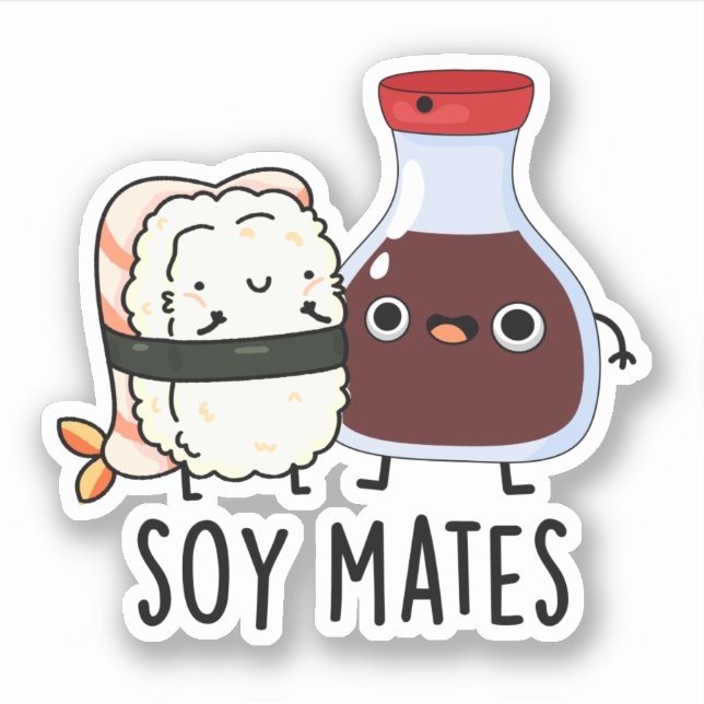 Soy Mates Funny Soy Sauce Puff Aufkleber (Vorderseite)