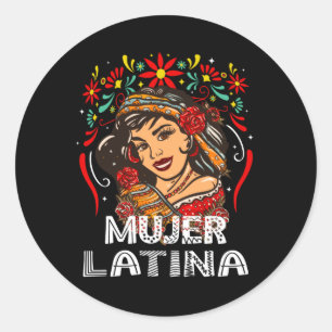 Soy Mujer Latina, starke lateinische Frau Runder Aufkleber