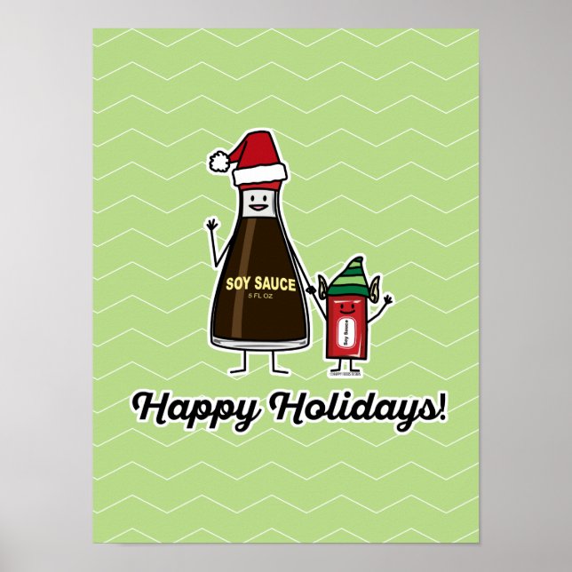Soy Sauce Flasche Packung Kind Weihnachten Weihnac Poster (Vorne)