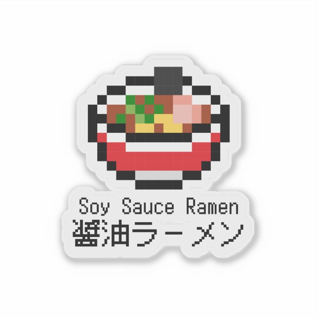 Soy Sauce Ramen Retro Pixel Art Aufkleber (Vorderseite)